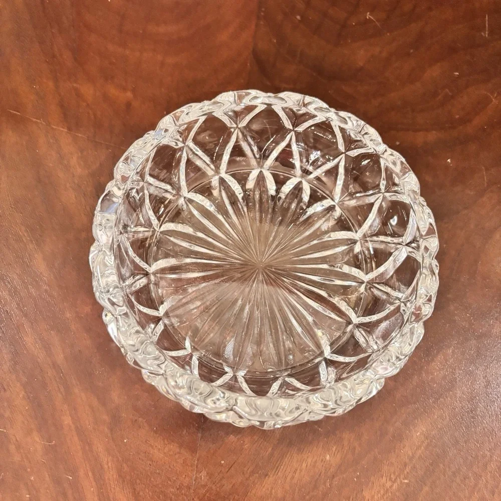 Vintage Hershey Kiss Shaped Crystal Glass Candy Dish Clear Covered Bowl w Lid